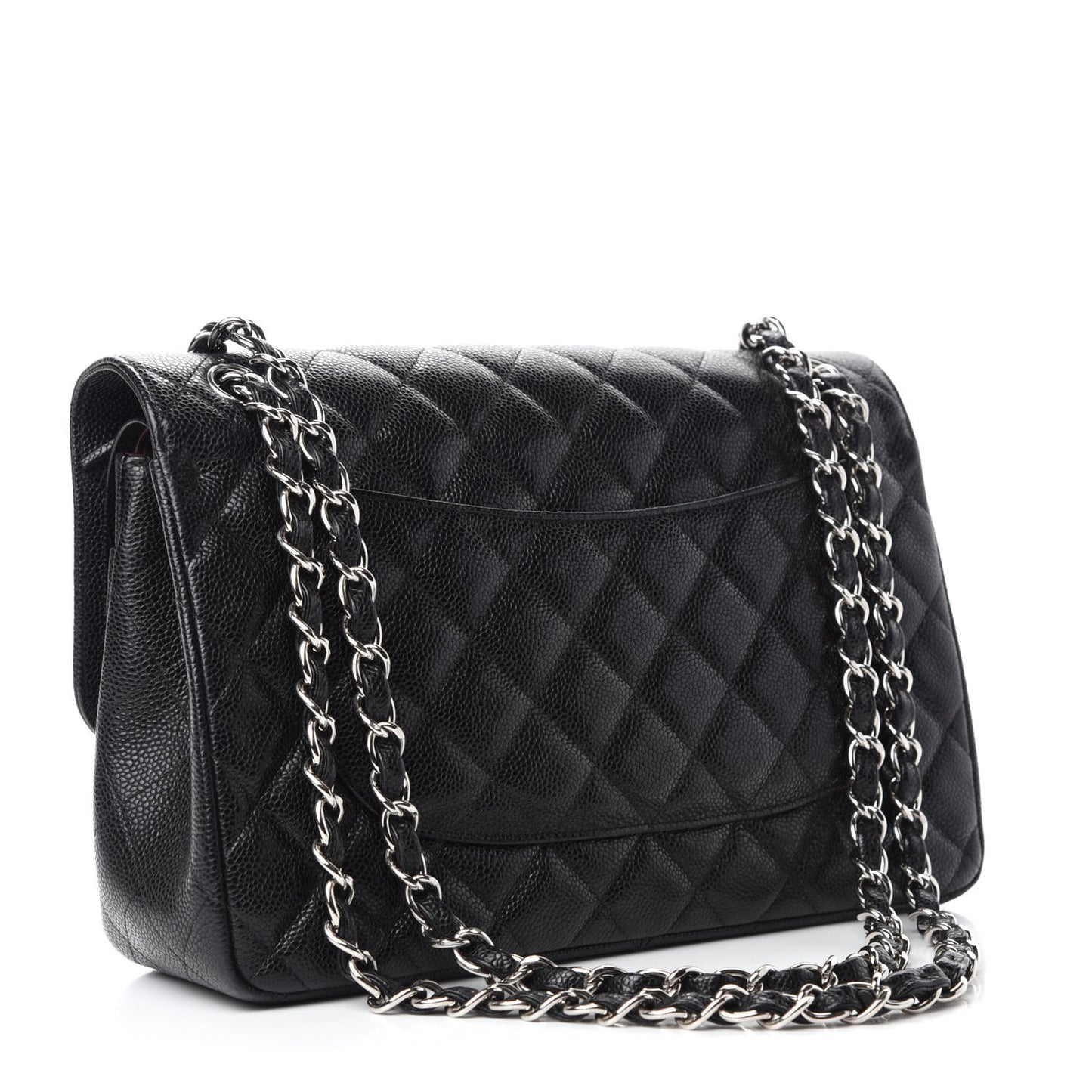 Caviar Quilted Jumbo Double Flap Black