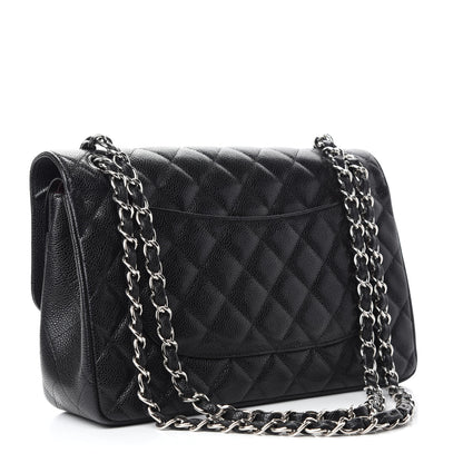 Chanel Caviar Quilted Jumbo Double Flap Black 3 of 12