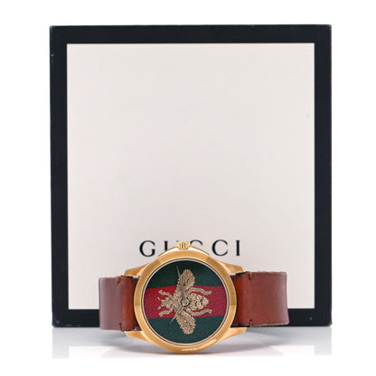 Gucci Stainless Steel Calfskin 38mm Le Marché Des Merveilles Bee Quartz Watch 5 of 5