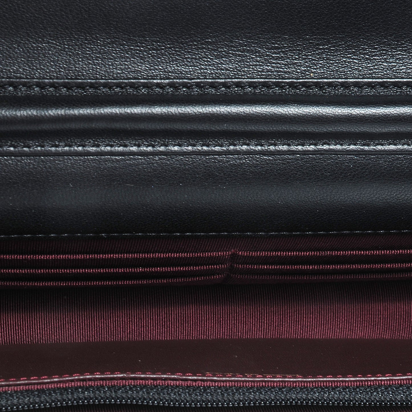 Lambskin Quilted Wallet On Chain WOC Black