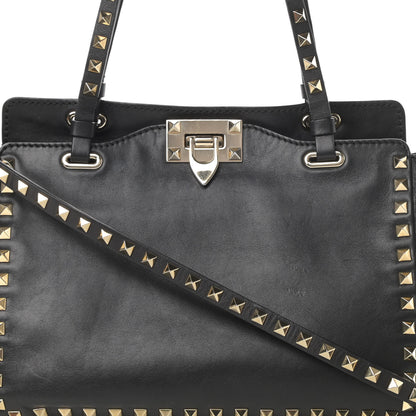 Valentino Garavani Vitello Small Rockstud Tote Black 7 of 16