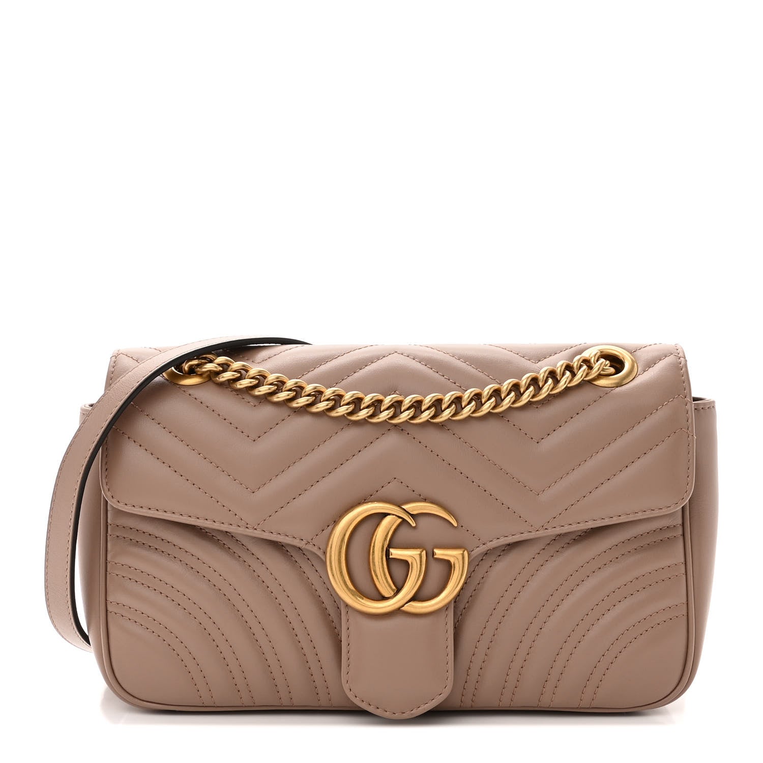 Gucci Calfskin Matelasse Small GG Marmont Shoulder Bag Porcelain Rose 1 of 10
