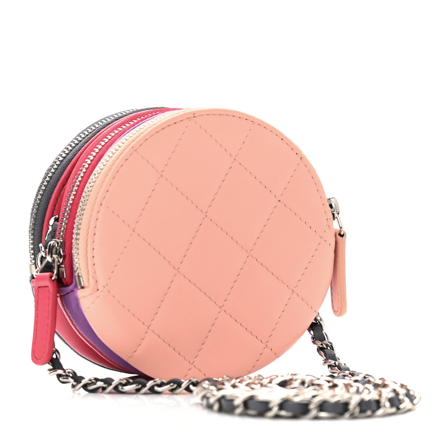Chanel Lambskin Quilted Round Clutch With Chain Multicolor 2 of 11
