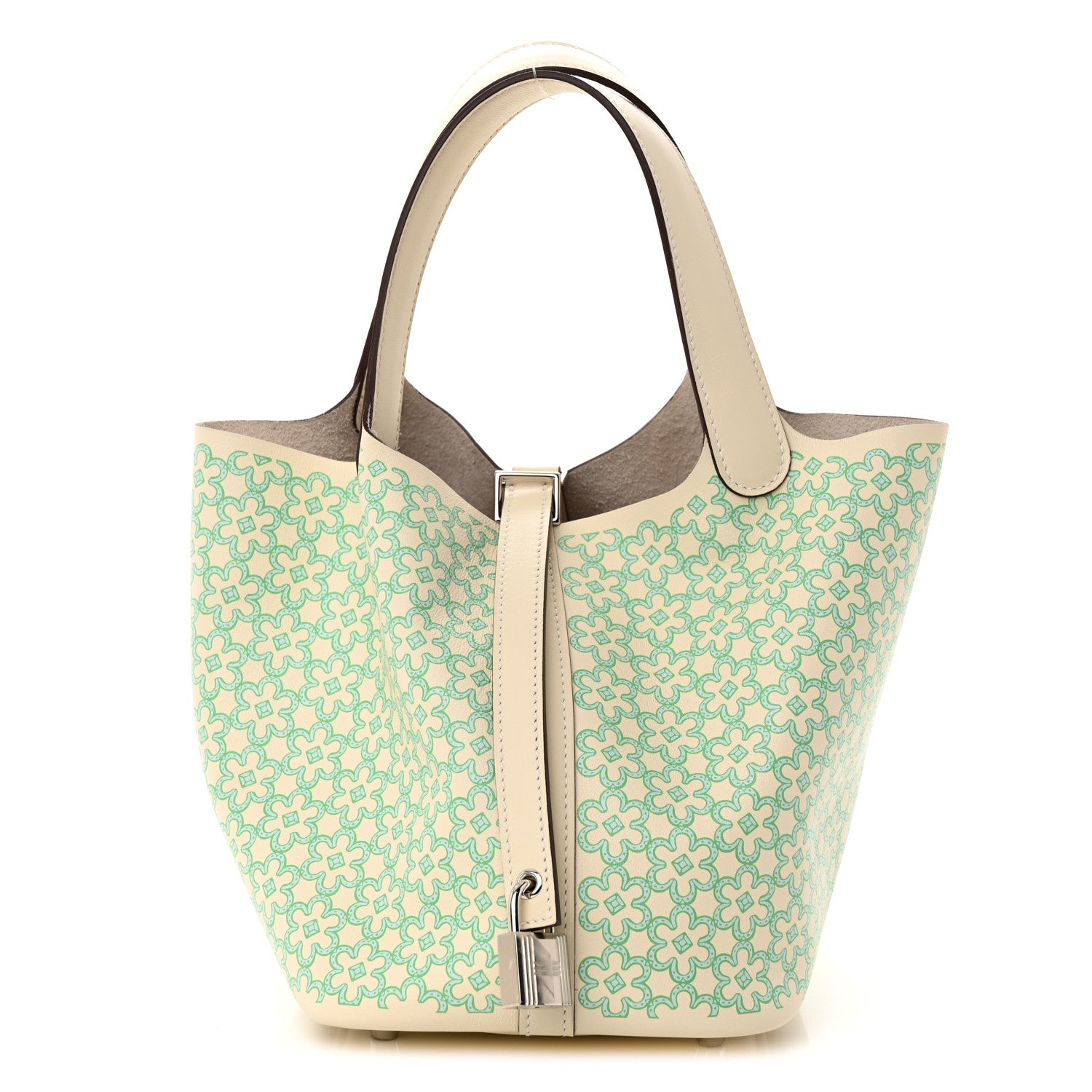 Hermes Swift Lucky Daisy Picotin Lock 18 PM Nata Vert 1 of 9