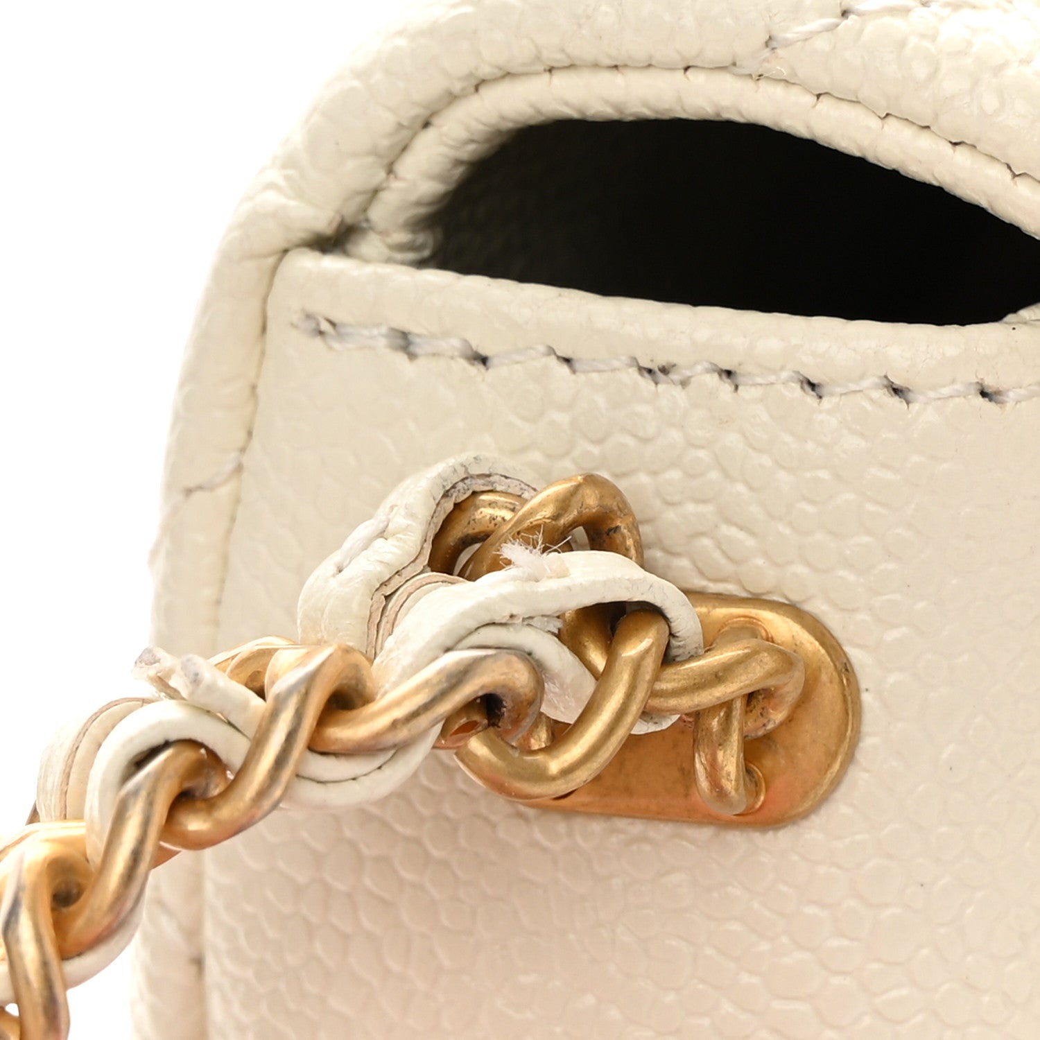 Chanel Shiny Caviar Quilted Large Chain Melody Flap White 16 of 17