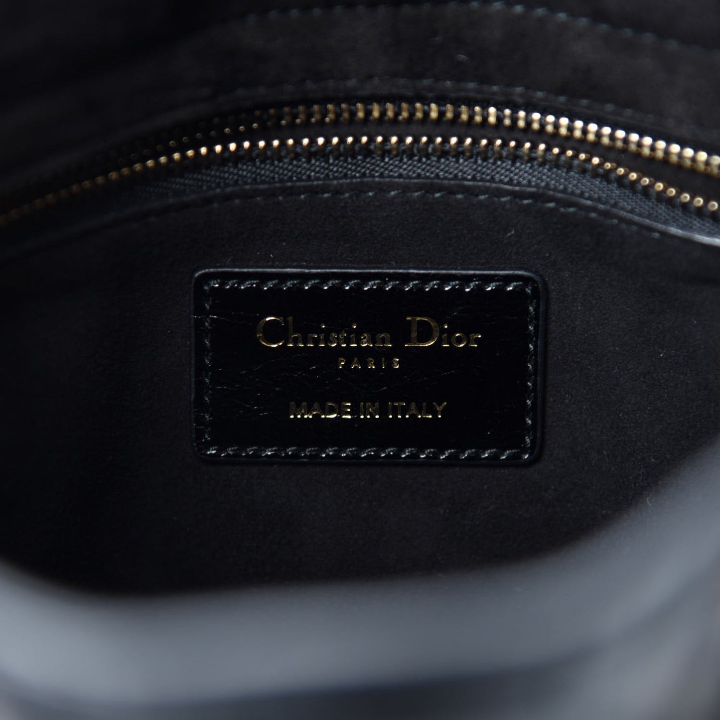 Crinkled Patent Cannage Small Lucky Badges My Lady Dior Black