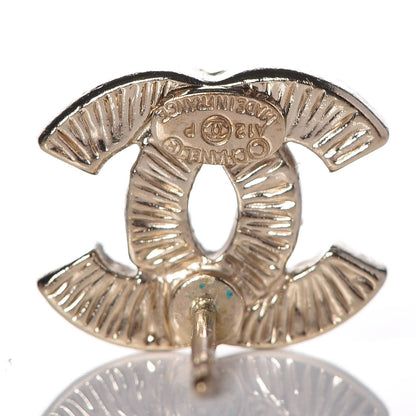 Chanel Crystal CC Earrings Light Gold 4 of 5