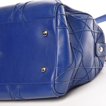 Christian Dior Lambskin Cannage Granville Polochon Blue 13 of 21