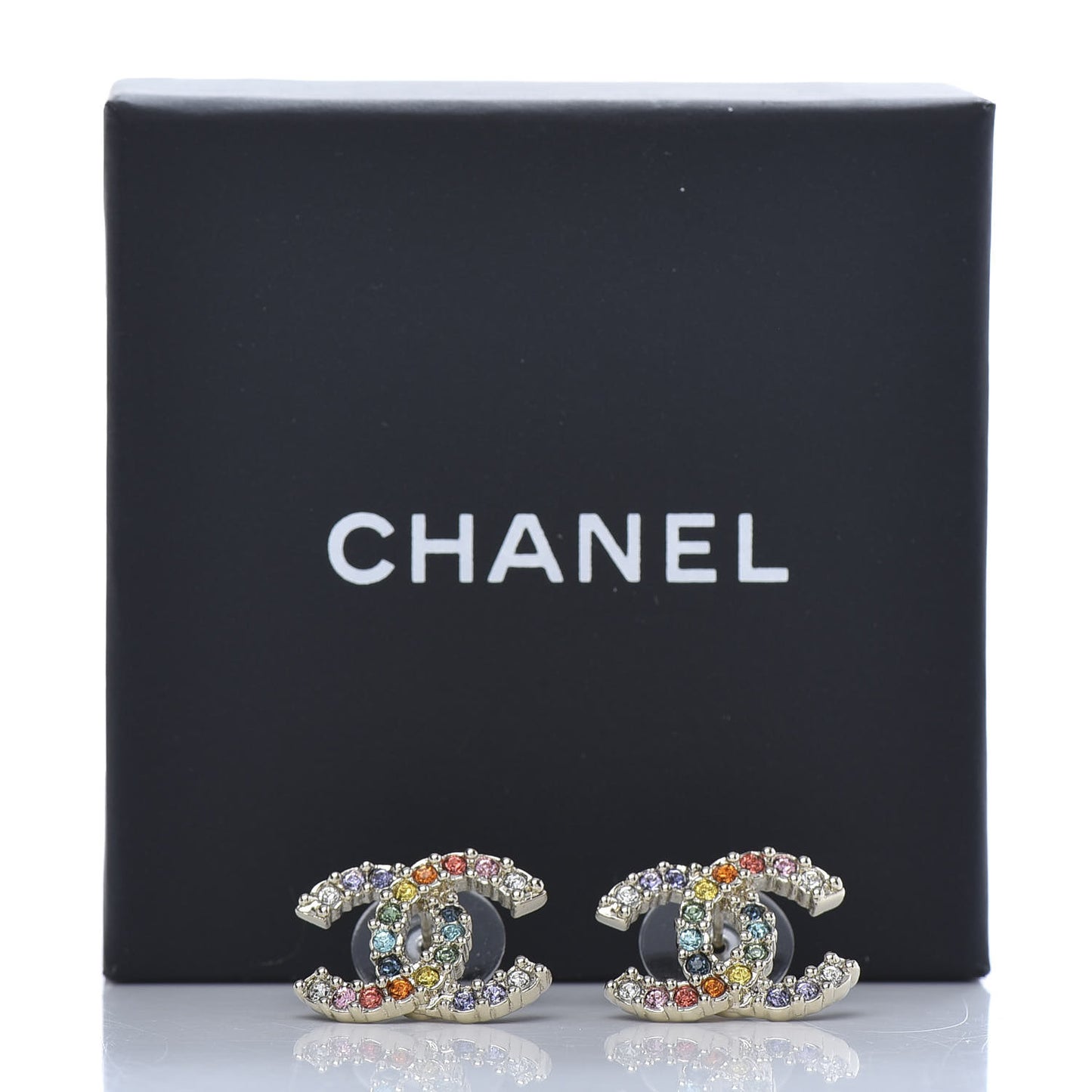 Crystal Over The Rainbow CC Earrings Gold Multicolor