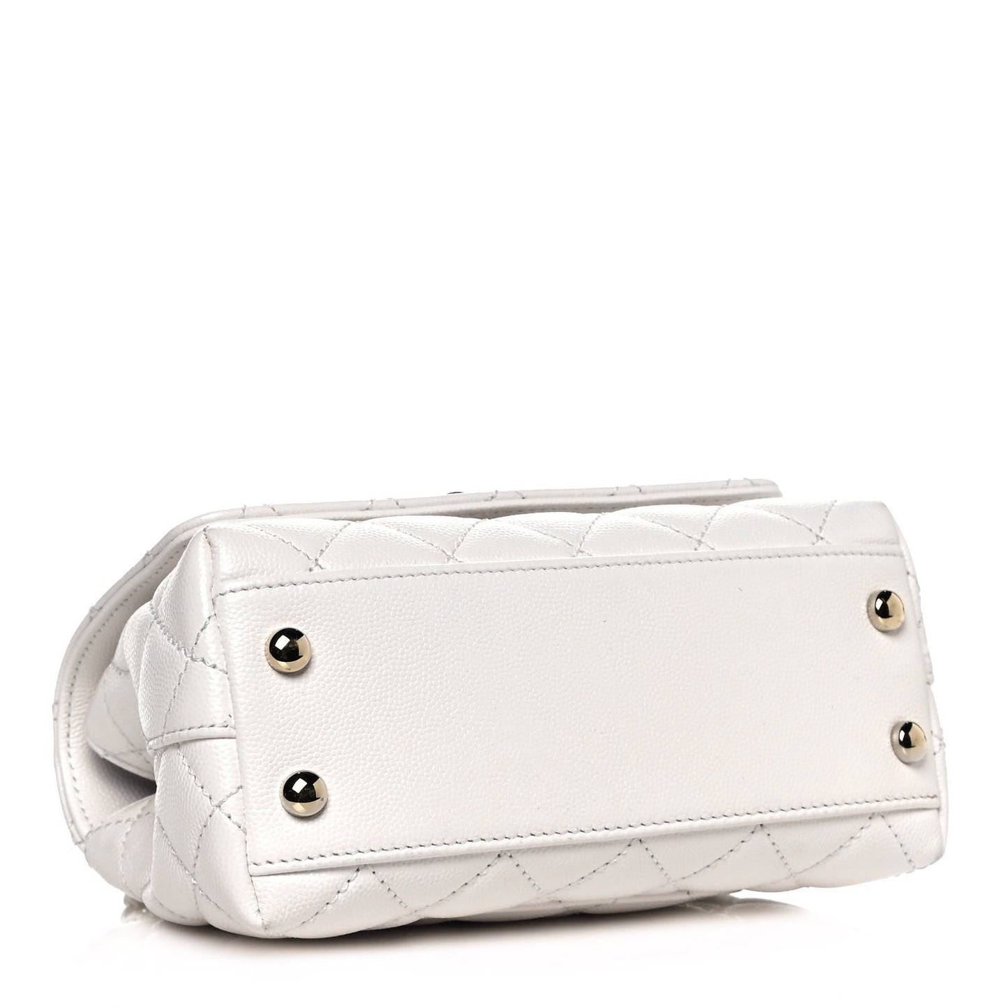 Caviar Quilted Extra Mini Coco Handle Flap White