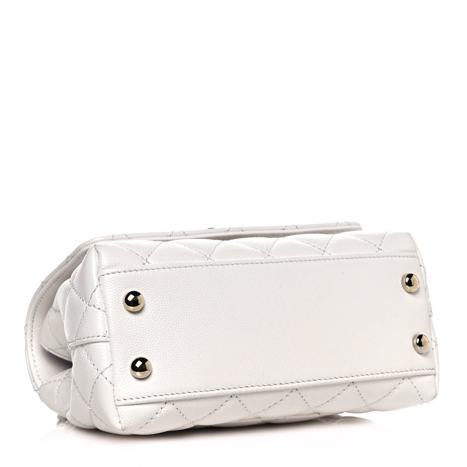 Chanel Caviar Quilted Extra Mini Coco Handle Flap White 4 of 13