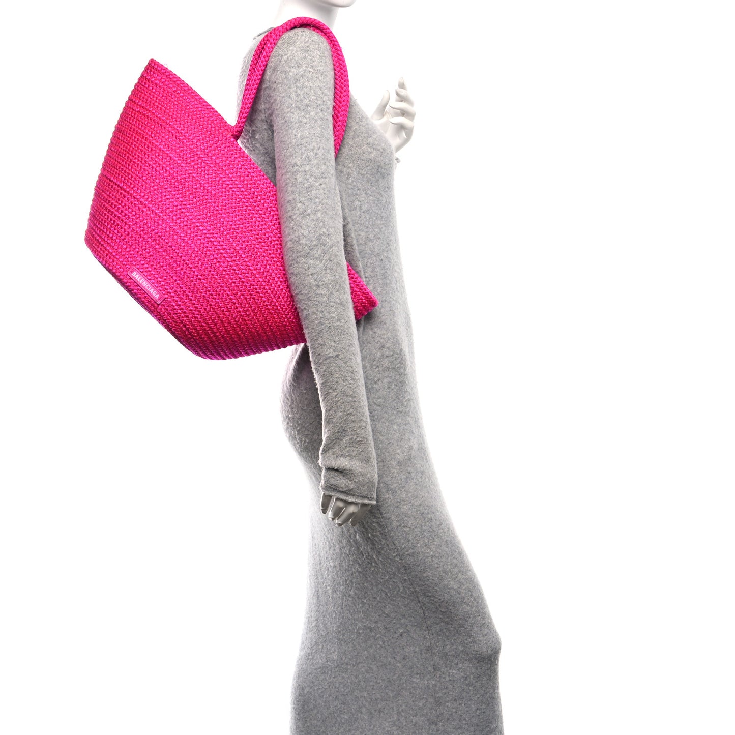 BOTTEGA VENETA Raffia Large Ibiza Basket Bag  Lipstick Pink