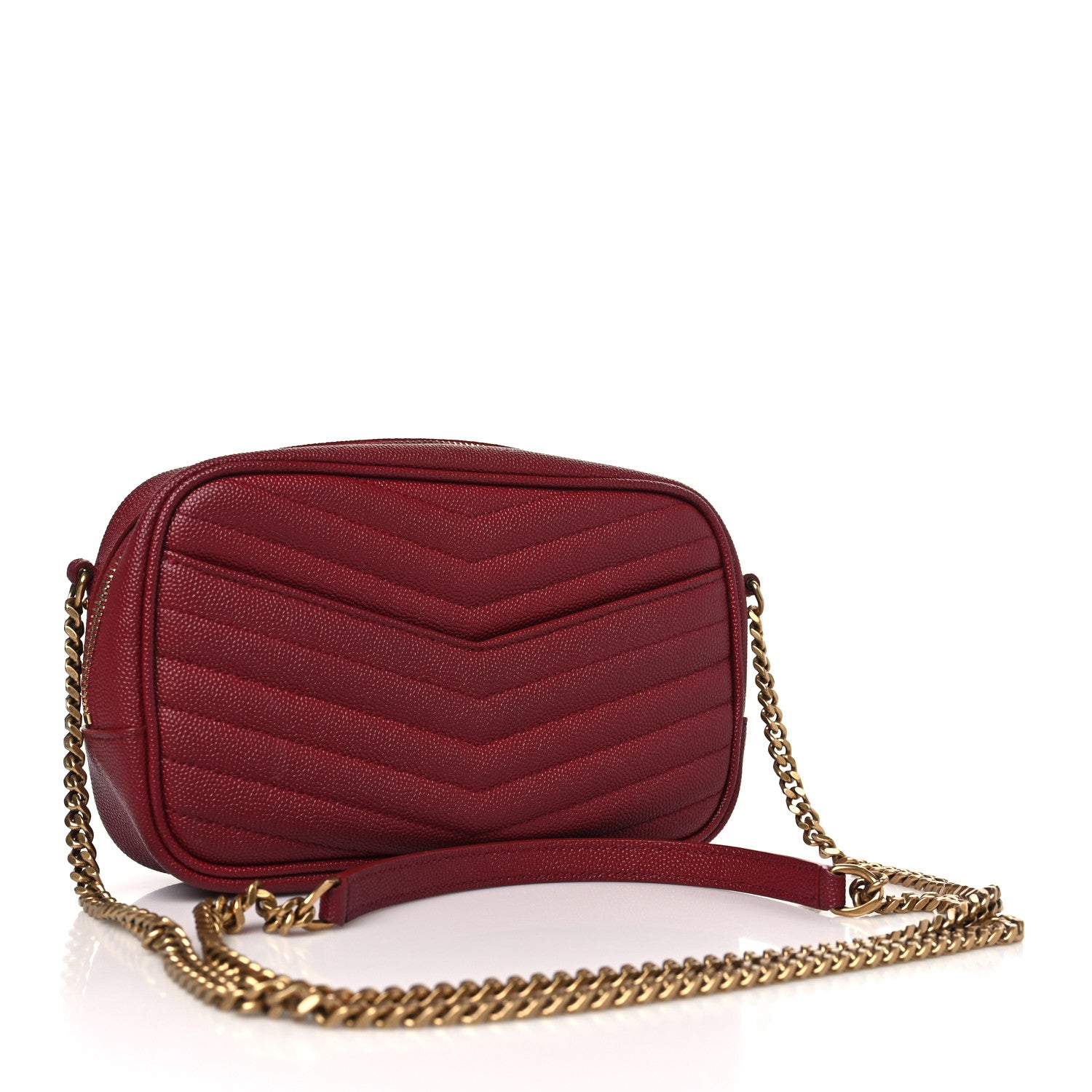 Saint Laurent Grain De Poudre Matelasse Monogram Mini Lou Camera Bag Opyum Red 3 of 9