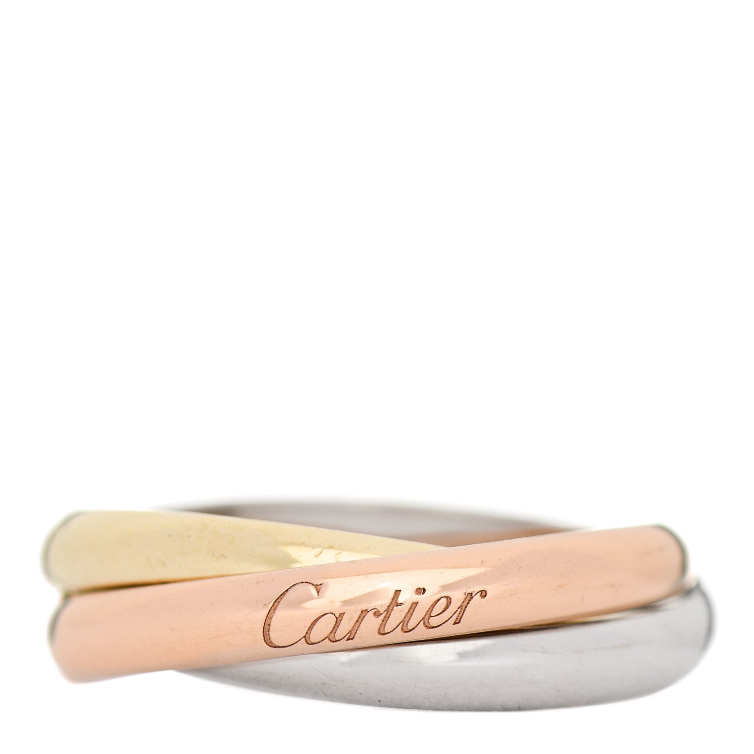 Cartier 18K Pink Yellow White Gold Small Trinity Ring 58 8.25 1 of 6