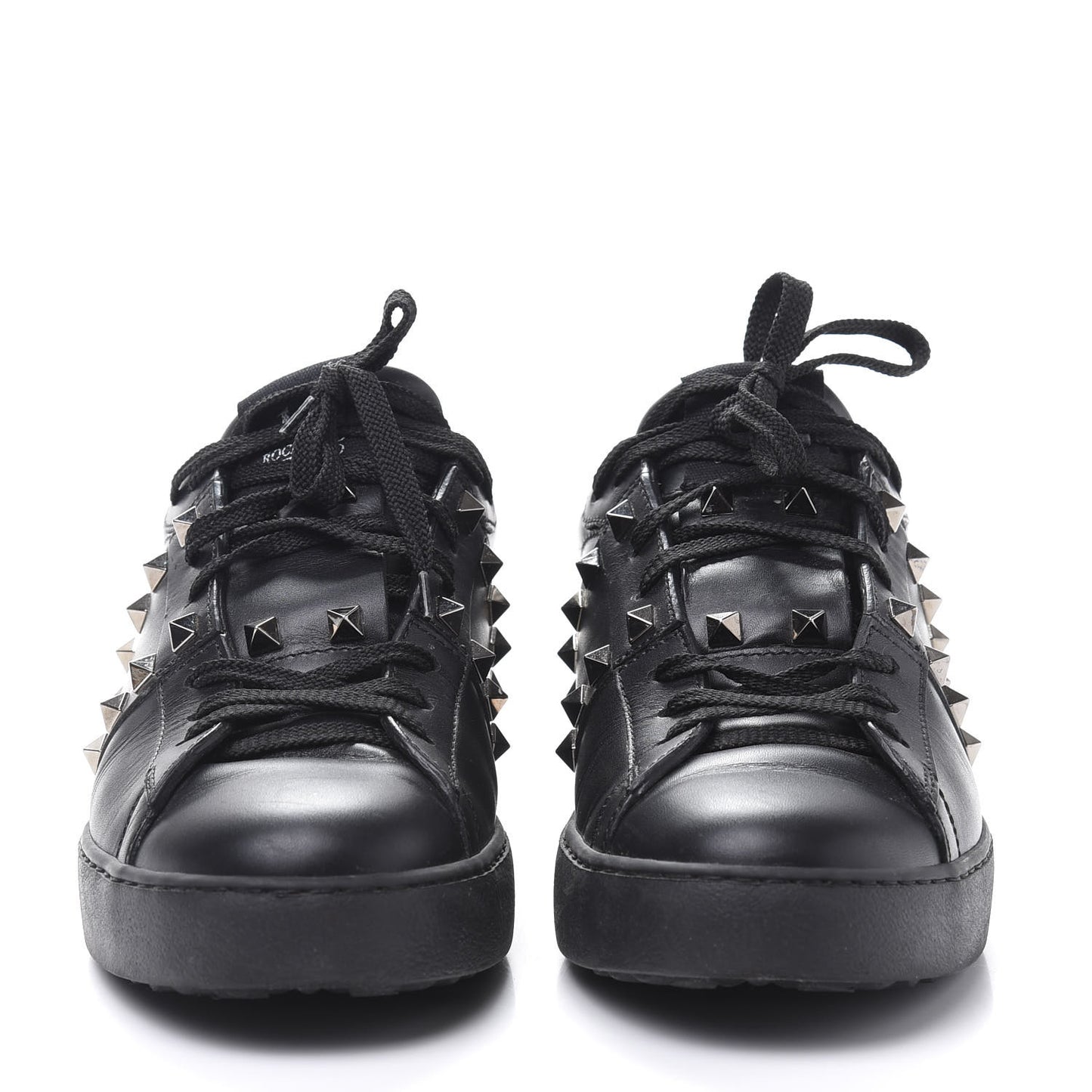 Calfskin Womens Rockstud Untitled Open Sneakers 40 Black