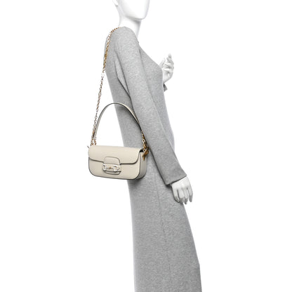 Gucci Azalea Calfskin Crystal Small Horsebit 1955 Chain Shoulder Bag White 2 of 10