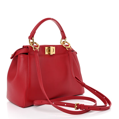 Fendi Nappa Mini Peekaboo Iconic Satchel Amarena 3 of 10