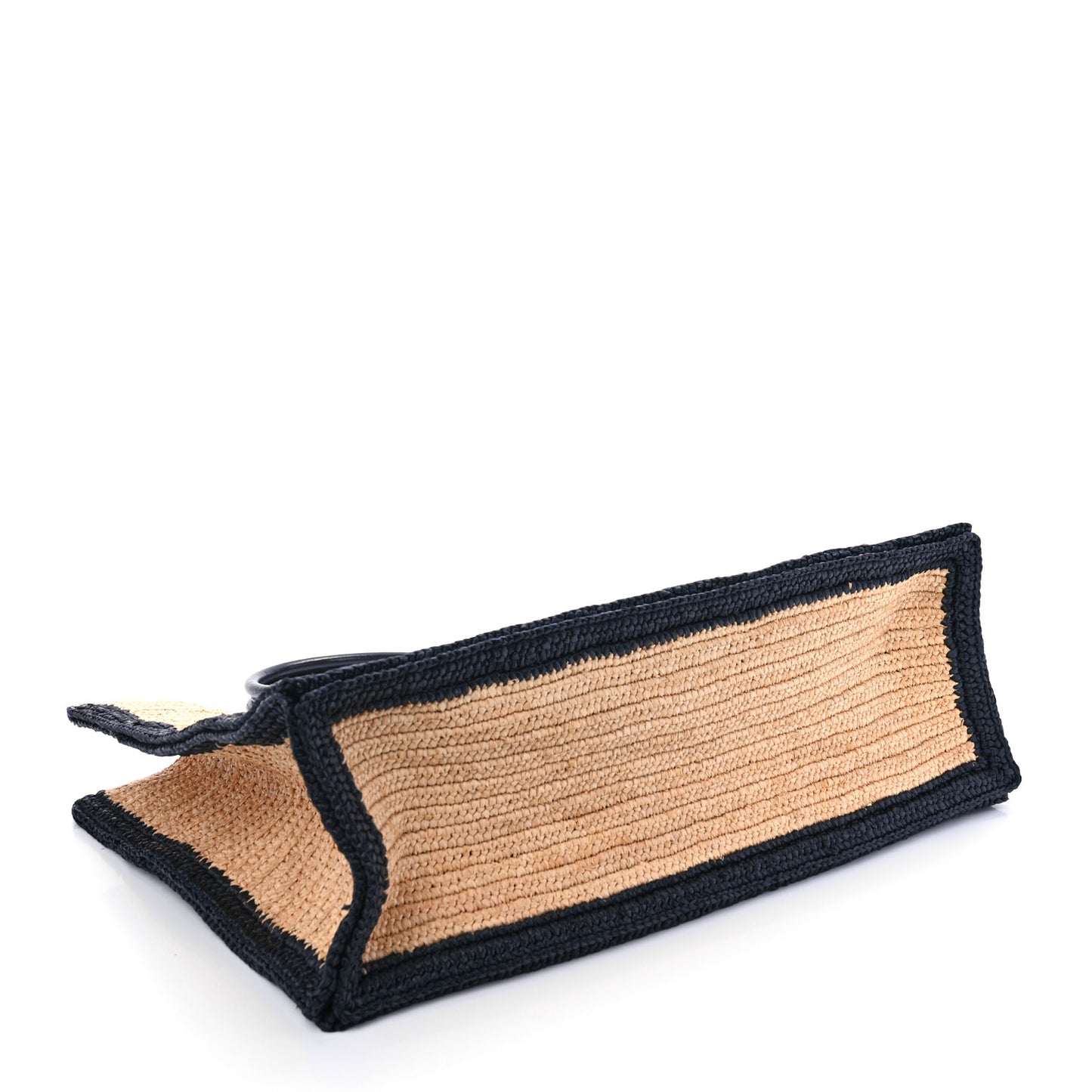 Raffia Calfskin Rive Gauche Tote Naturale Black