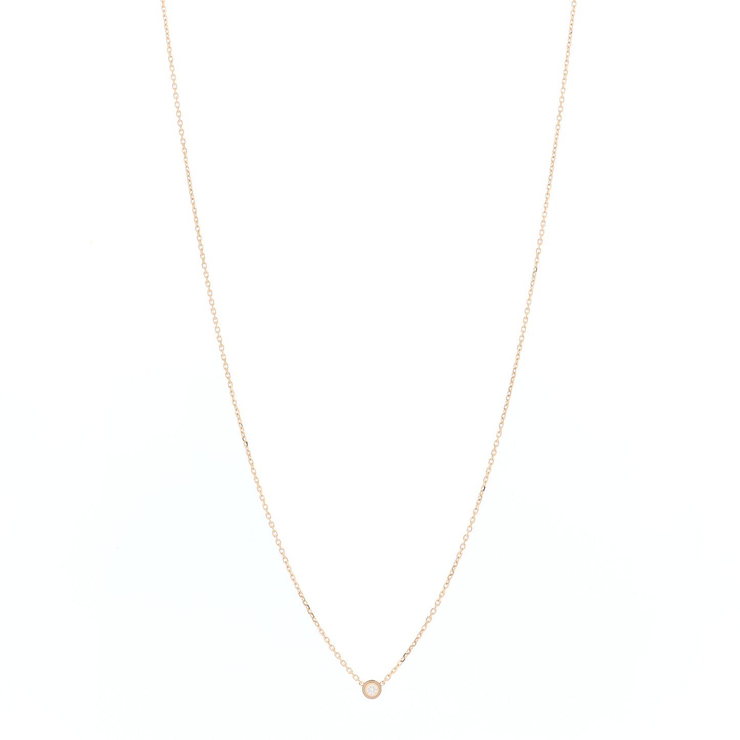 18K Pink Gold Diamond XS D'Amour Pendant Necklace