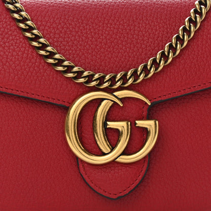 Gucci Calfskin GG Marmont Chain Wallet Vulcanic Red 8 of 11