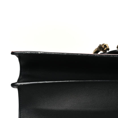Gucci Calfskin Bamboo Web Large Dionysus Top Handle Bag Black Bright Evergreen Hibiscus Red 10 of 12