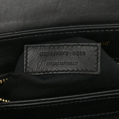 Saint Laurent Calfskin Y Quilted Monogram Toy Loulou Crossbody Bag Black 8 of 12