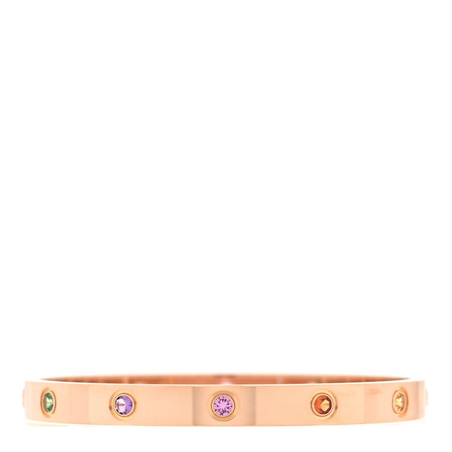Cartier 18K Pink Gold Sapphire Garnet Amethyst LOVE Bracelet 17 1 of 7