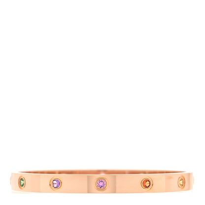 Cartier 18K Pink Gold Sapphire Garnet Amethyst LOVE Bracelet 17 1 of 7