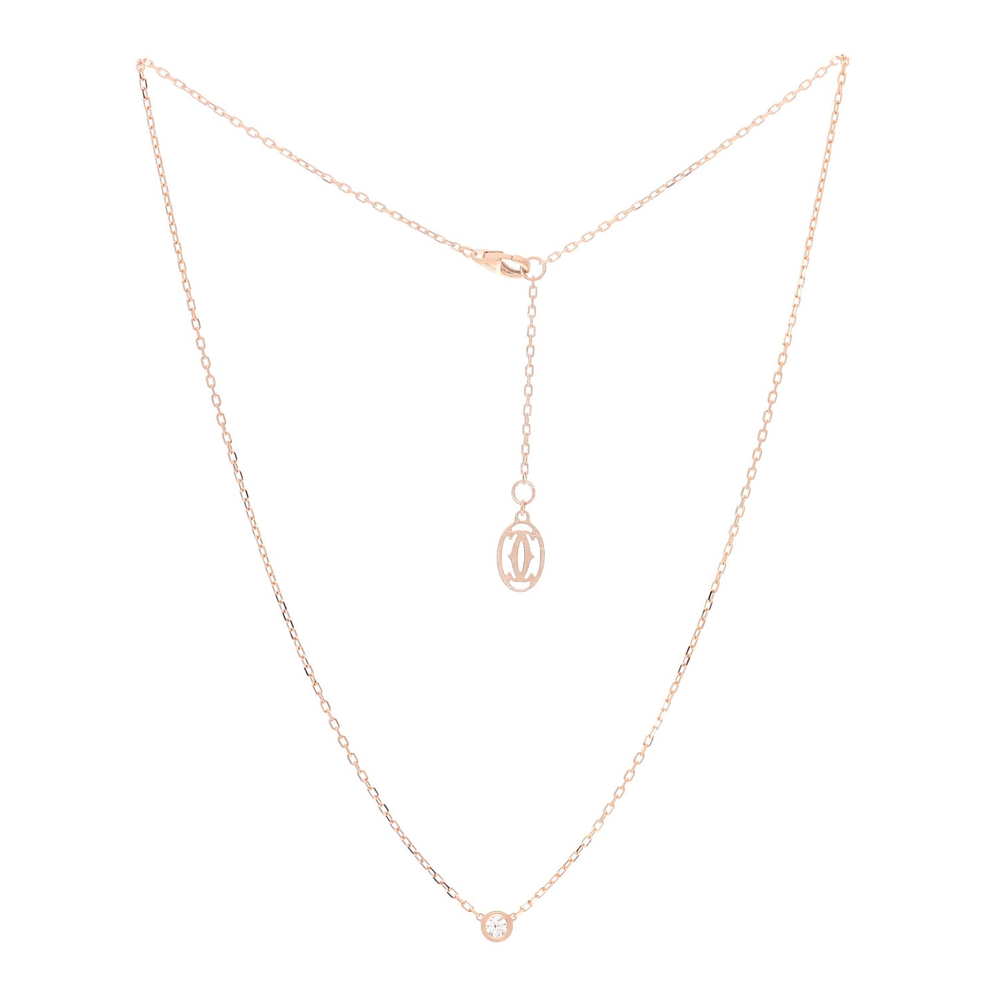 18K Pink Gold Diamond SM D'Amour Pendant Necklace