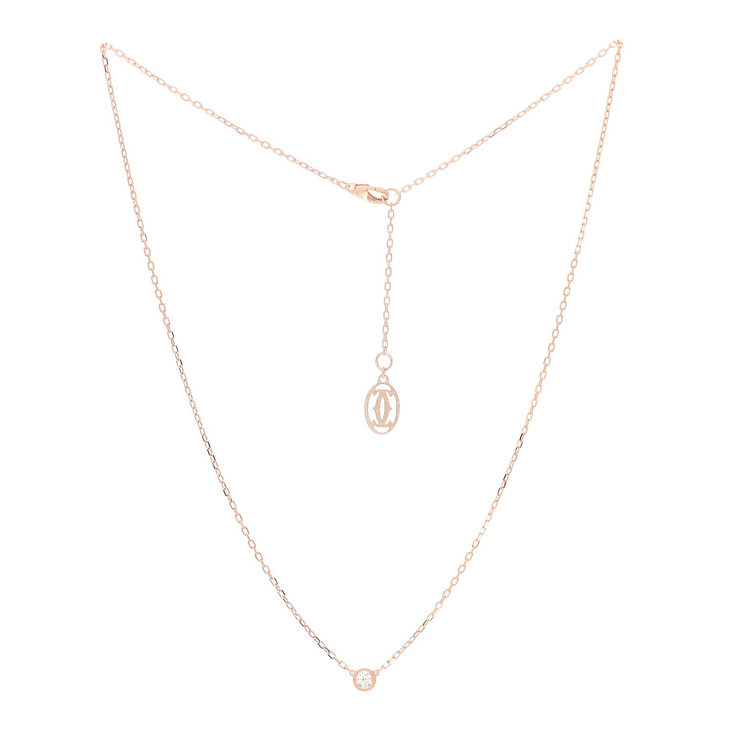 Cartier 18K Pink Gold Diamond SM D'Amour Pendant Necklace 3 of 6