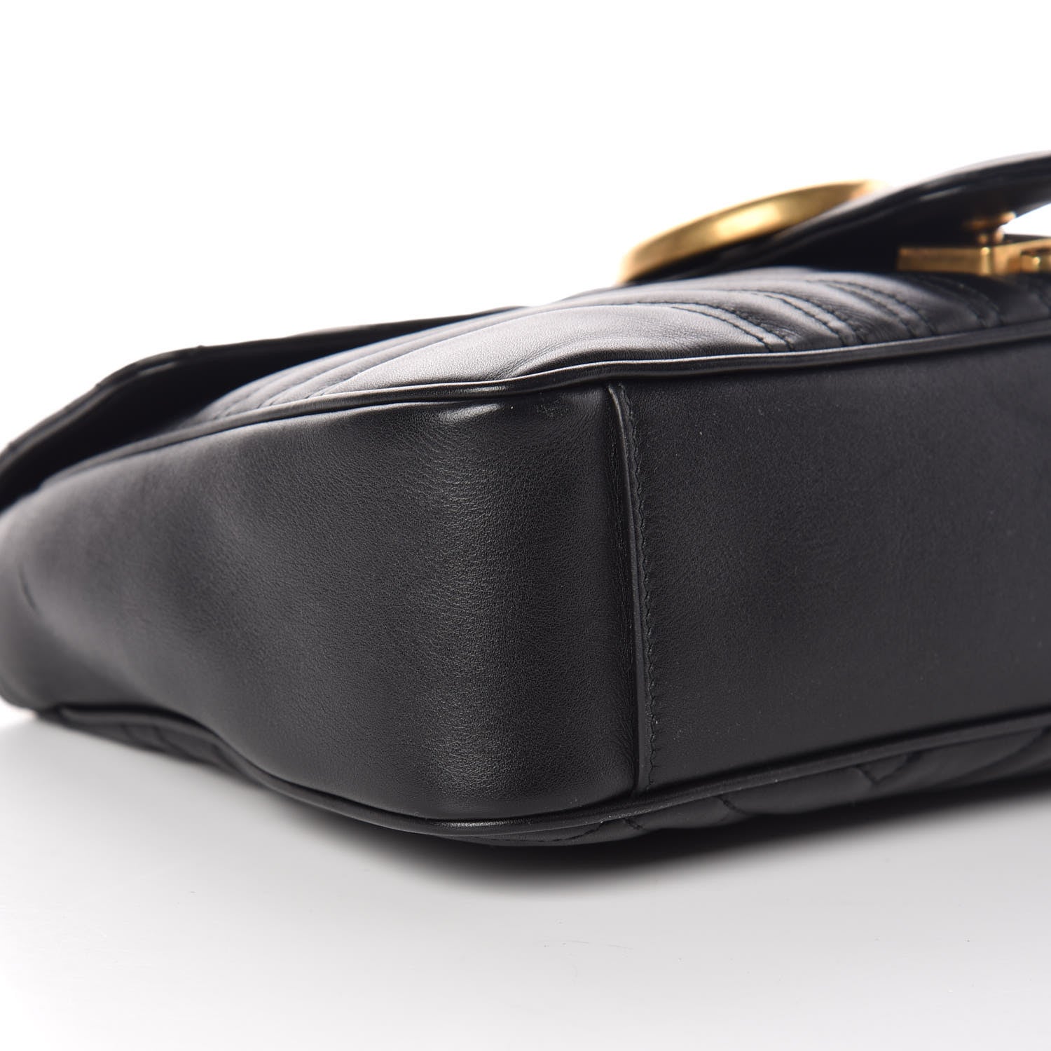 Gucci Calfskin Matelasse Medium GG Marmont Shoulder Bag Black 5 of 16