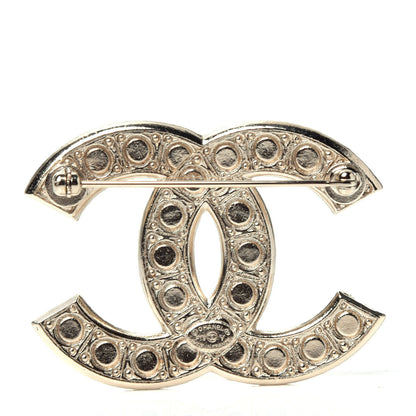 Chanel Pearl Crystal CC Brooch Gold 3 of 3