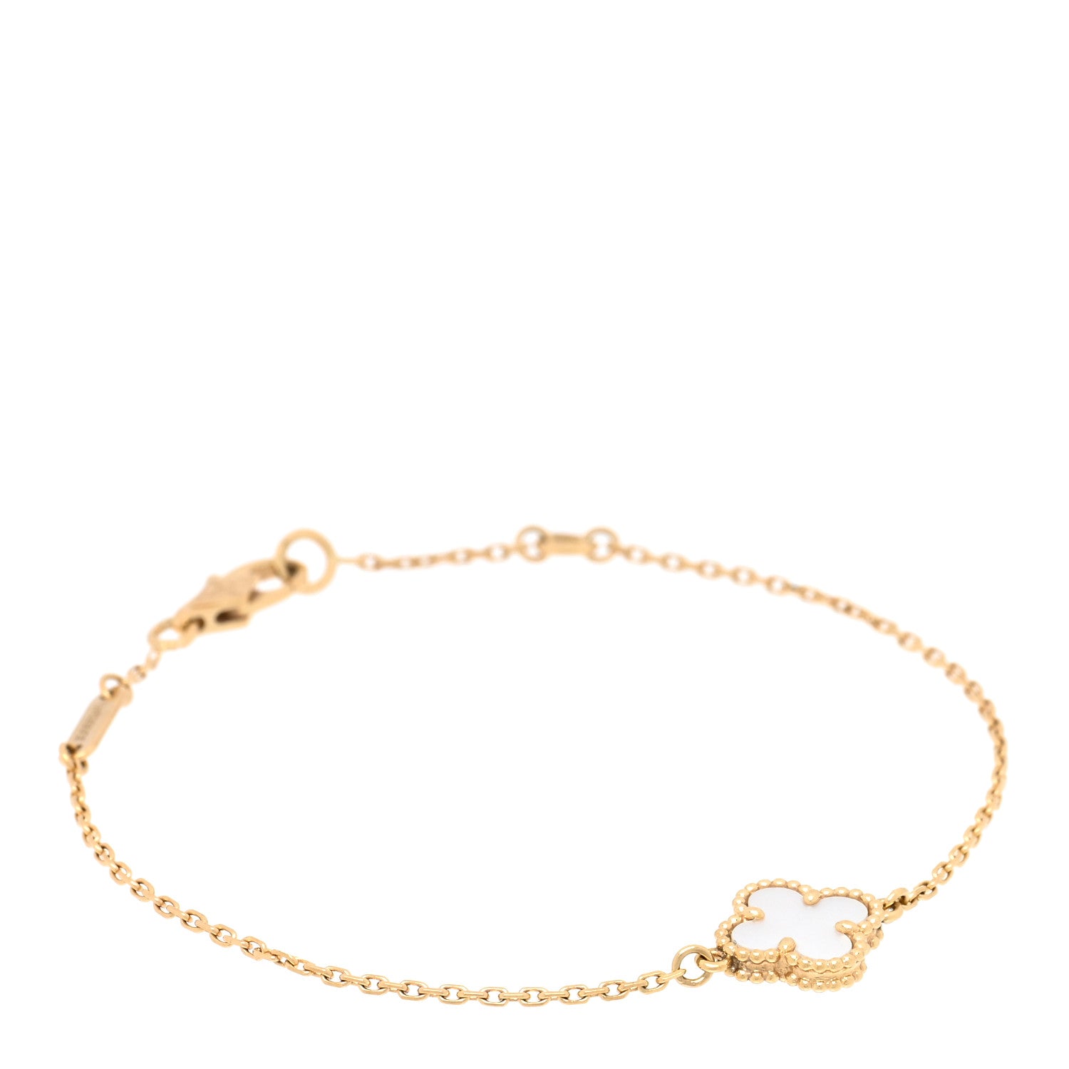 Van Cleef & Arpels 18K Yellow Gold Mother of Pearl Sweet Alhambra Bracelet 1 of 4