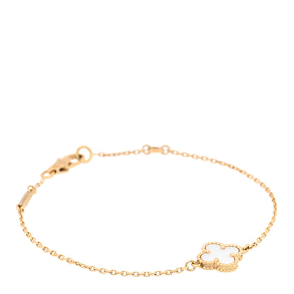 Van Cleef & Arpels 18K Yellow Gold Mother of Pearl Sweet Alhambra Bracelet 1 of 4