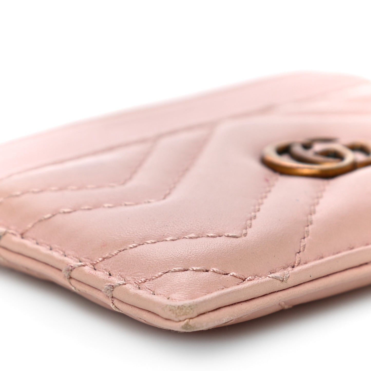 Calfskin Matelasse GG Marmont Card Holder Perfect Pink