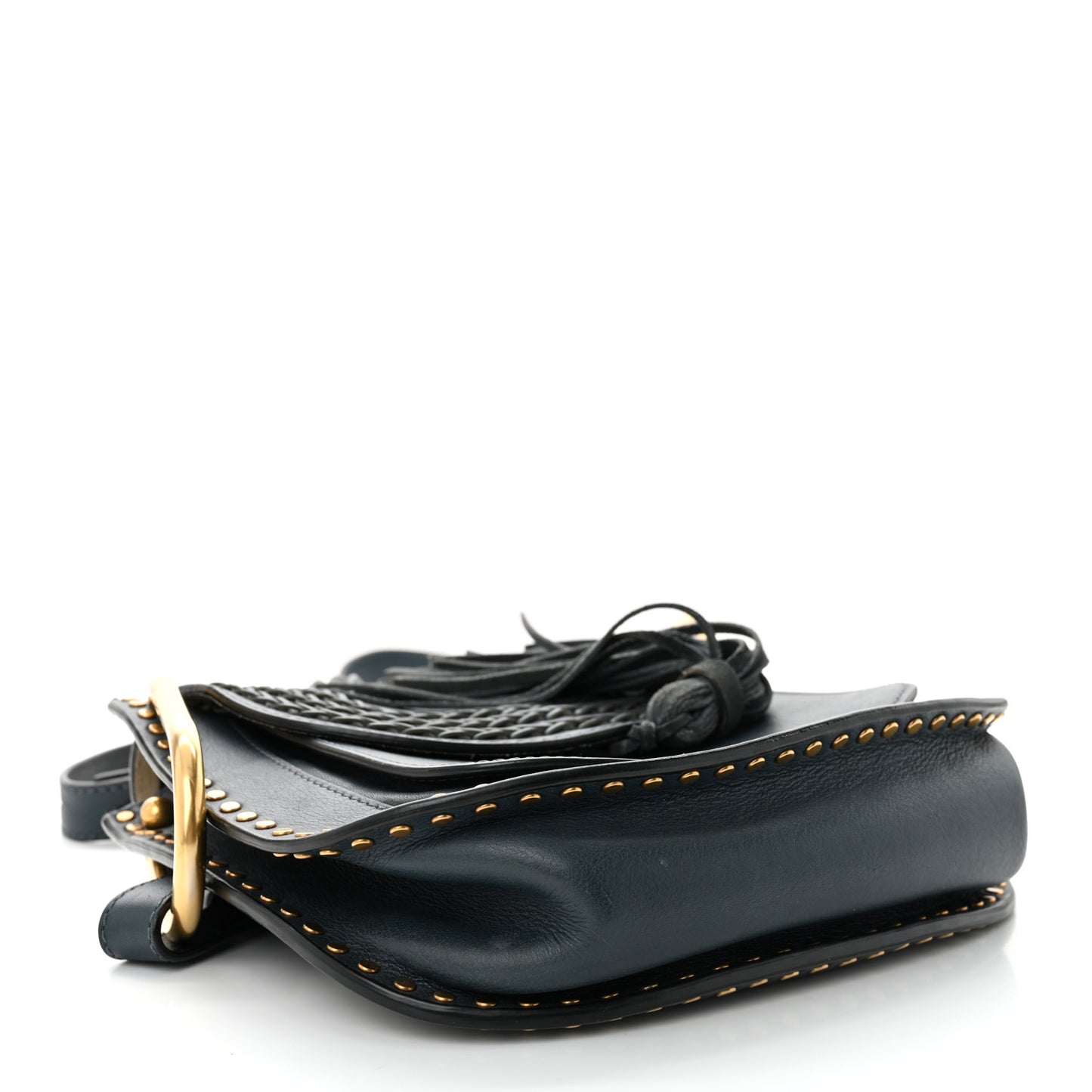 Calfskin Braided Small Hudson Shoulder Bag Blue