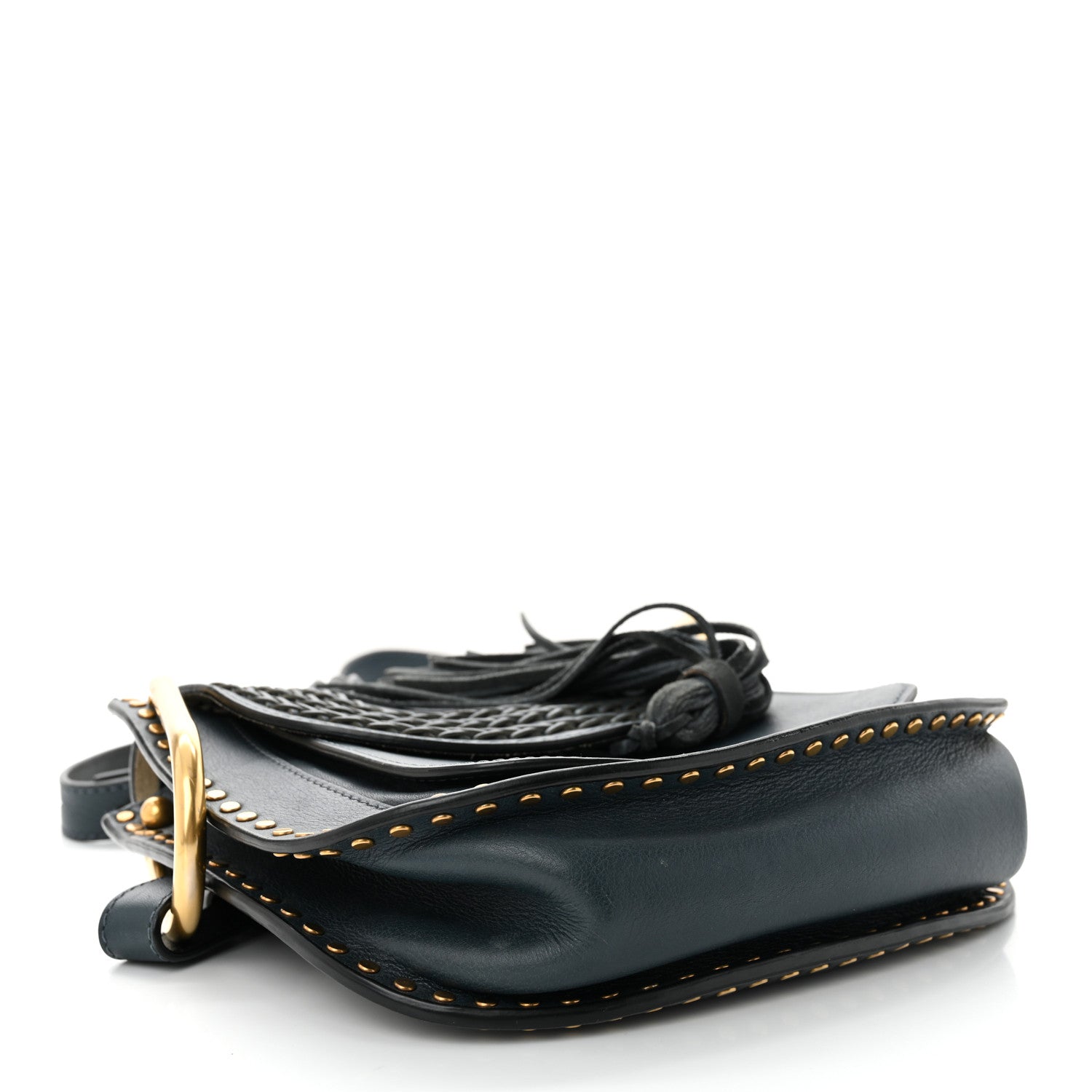 Chloe Calfskin Braided Small Hudson Shoulder Bag Blue 4 of 12