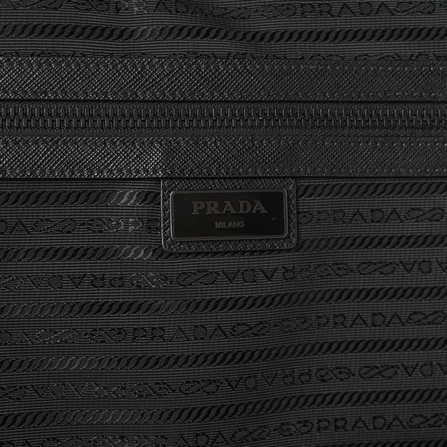 Prada Tessuto Nylon Saffiano Trolley Luggage Black 6 of 13