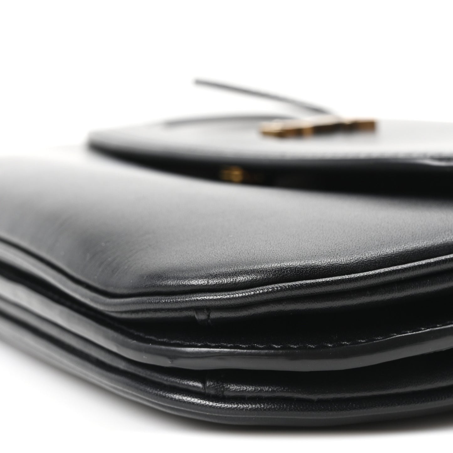 Smooth Calfskin Small Charlie Shoulder Bag Black