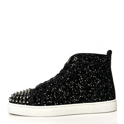 Christian Louboutin Velvet Lou Spikes Orlato Sneakers 42 Black Silver 1 of 9