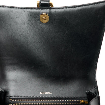 Balenciaga Shiny Box Calfskin Medium Hourglass Top Handle Bag Black 12 of 12
