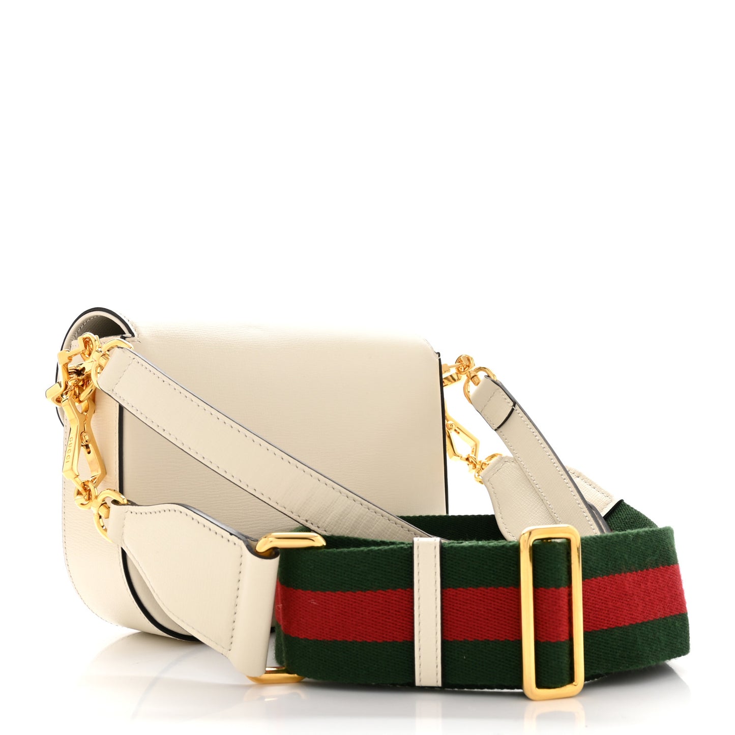 Azalea Calfskin Web Mini Horsebit 1955 Shoulder Bag Mystic White