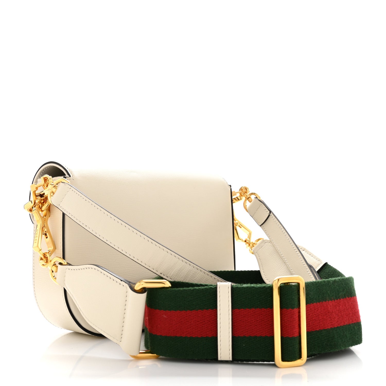 Gucci Azalea Calfskin Web Mini Horsebit 1955 Shoulder Bag Mystic White 3 of 11