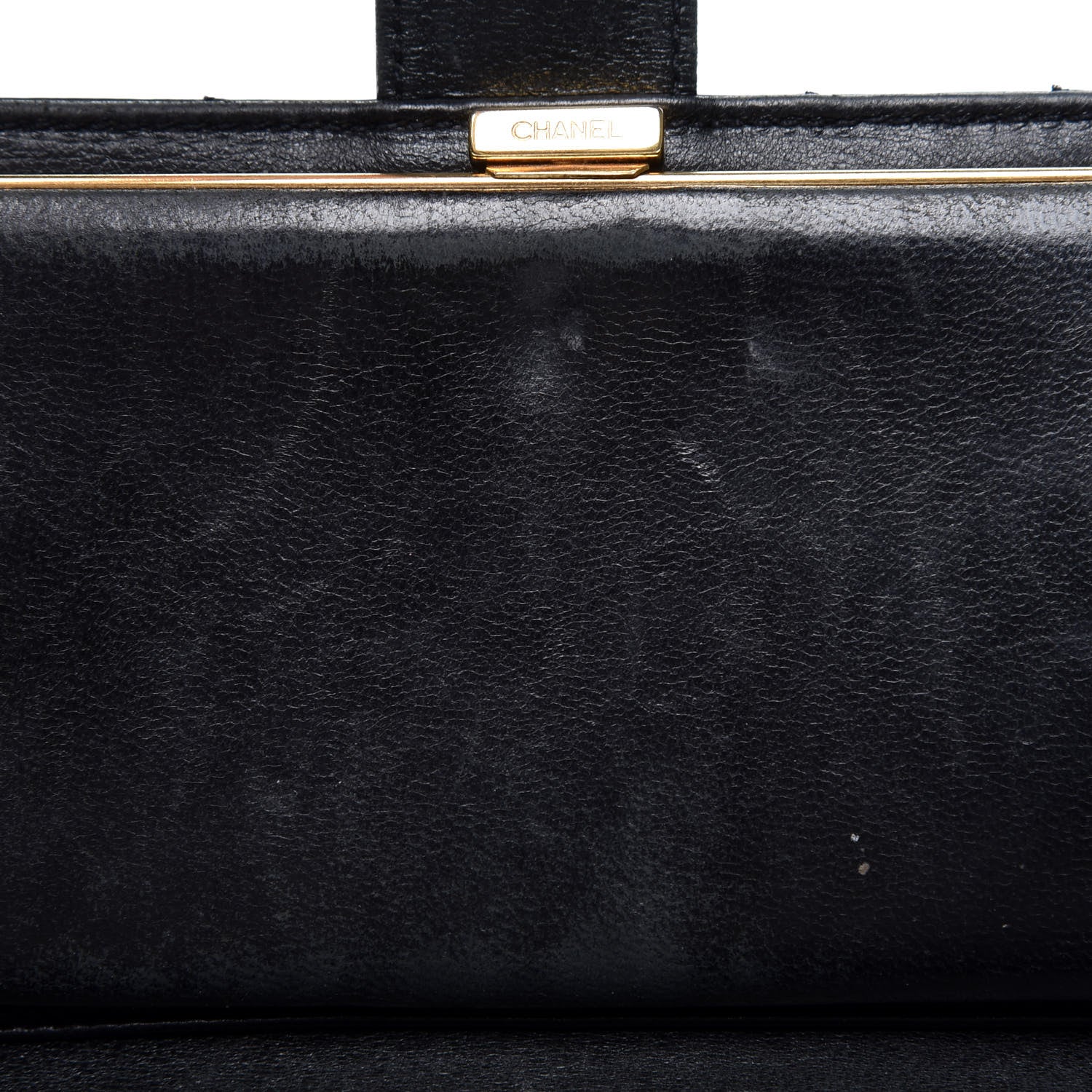 Chanel Glazed Calfskin Diamond Stitched French Wallet Black 14 of 17