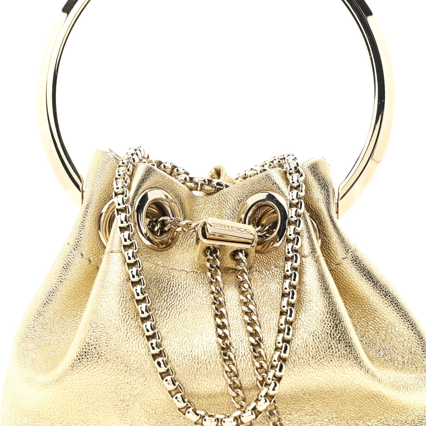 Metallic Lambskin Micro Bon Bon Bag Gold
