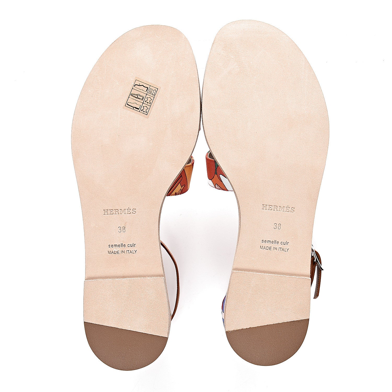 Hermes Canvas Animapolis Santorini Sandals 38 7 of 8