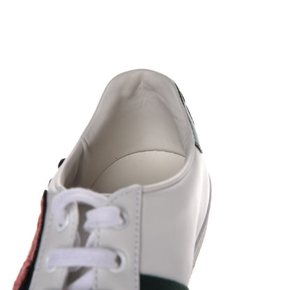 Gucci Calfskin Web Floral Embroidered Ace Sneakers 38.5 White 11 of 12