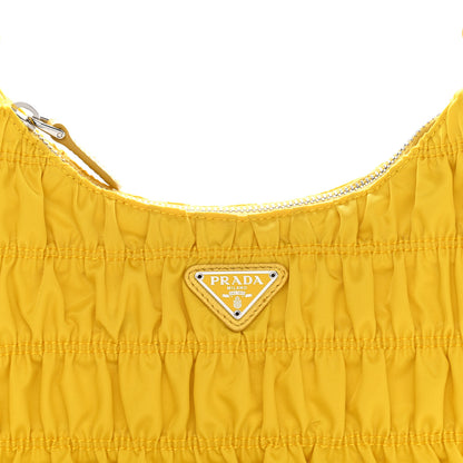 Prada Tessuto Nylon Gaufre Shoulder Bag Giallo 14 of 21