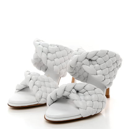 Bottega Veneta Nappa Twisted Padded Intrecciato Curve Slide Sandals 35.5 Optic White 3 of 8