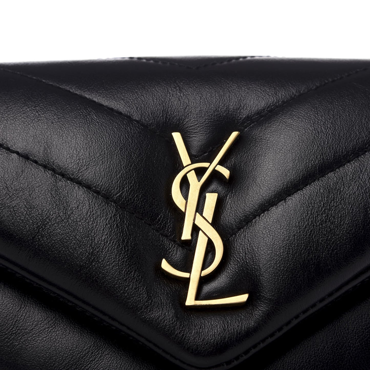 Calfskin Y Quilted Monogram Toy Loulou Crossbody Bag Black